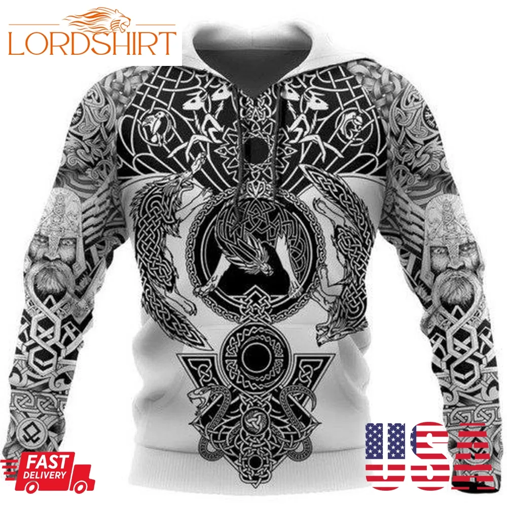 Viking Warrior Tattoo Men And Women 3D Full Printing Hoodie