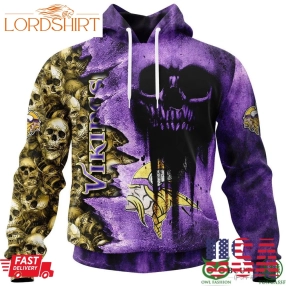 Vikings Halloween Cemetery Skull 3D Hooodie Sweatshirt