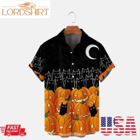 Vingtage Cat Pumkin Halloween Hawaiian Shirt