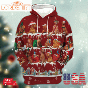 Vizsla Snow Christmas 3D Hoodiegif