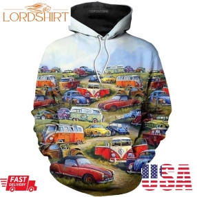 Volkswagen Camping Car Pullover And Zip Pered Hoodies Custom 3D Graphic Printed 3D Hoodie All Over Print Hoodie For Men For Women