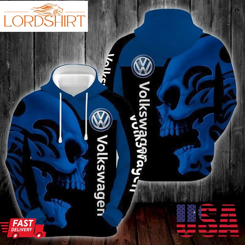 Volkswagen Skull Black Blue Volkswagen Volkswagen 3D Hoodie