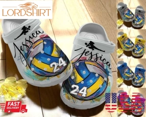 Volleyball Personalize Clog Custom Crocs Fashionstyle Comfortable For Women Men Kid Print 3D Whitesole Just Love