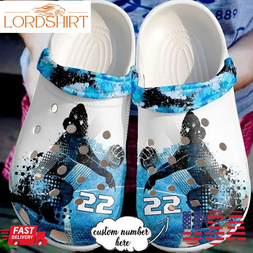 Volleyball Personalized Blue Ice Sku 2693 Crocs Crocband Clog Comfortable For Mens Womens Classic Clog Water Shoes