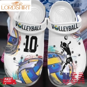 Volleyball Personalized Clog Custom Crocs Comfortablefashion Style Comfortable For Women Men Kid Print 3D 2