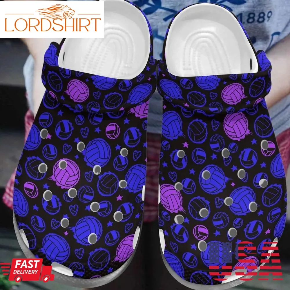 Volleyball Personalized Clog Custom Crocs Comfortablefashion Style Comfortable For Women Men Kid Print 3D Bright Volleyball Pattern