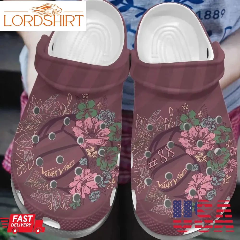 Volleyball Personalized Clog Custom Crocs Comfortablefashion Style Comfortable For Women Men Kid Print 3D Floral Volleyball