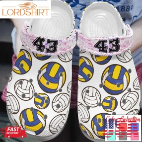 Volleyball Personalized Clog Custom Crocs Comfortablefashion Style Comfortable For Women Men Kid Print 3D PlayerS Number