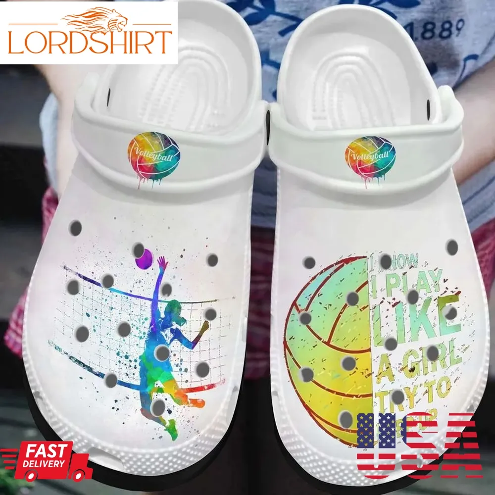 Volleyball Personalized Clog Custom Crocs Comfortablefashion Style Comfortable For Women Men Kid Print 3D V1