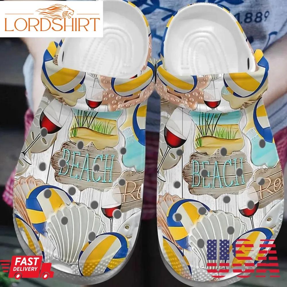 Volleyball Personalized Clog Custom Crocs Comfortablefashion Style Comfortable For Women Men Kid Print 3D Volleyball And Beach