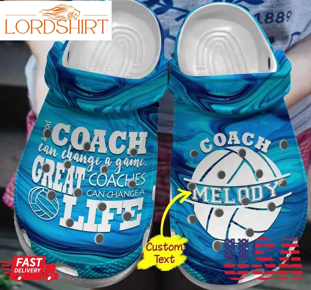 Volleyball Personalized Clog Custom Crocs Comfortablefashion Style Comfortable For Women Men Kid Print 3D Volleyball Coach