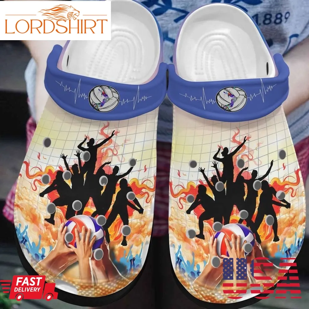 Volleyball Personalized Clog Custom Crocs Comfortablefashion Style Comfortable For Women Men Kid Print 3D Volleyball In That Court