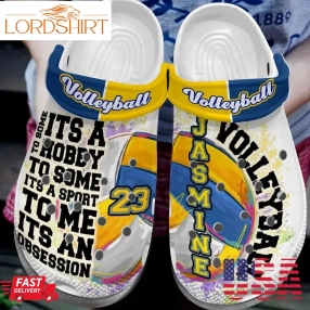 Volleyball Personalized Clog Custom Crocs Comfortablefashion Style Comfortable For Women Men Kid Print 3D Volleyball Obsession