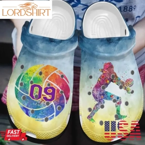 Volleyball Personalized Clog Custom Crocs Comfortablefashion Style Comfortable For Women Men Kid Print 3D Volleyball Watercolor