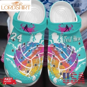 Volleyball Personalized Clog Custom Crocs Comfortablefashion Style Comfortable For Women Men Kid Print 3D Watercolor Volleyball