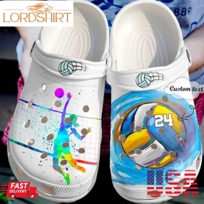 Volleyball Personalized Lover Club Sku 2657 Crocs Crocband Clog Comfortable For Mens Womens Classic Clog Water Shoes