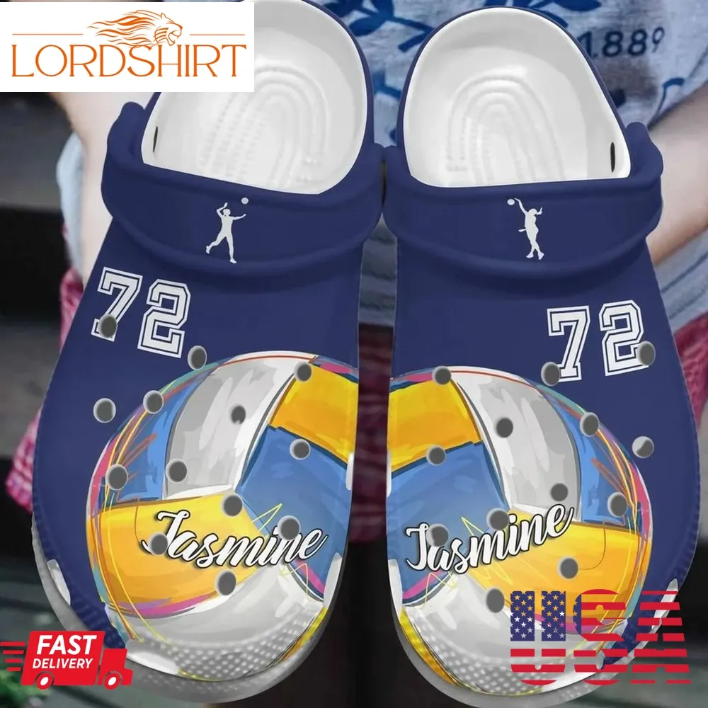 Volleyball Personalized Personalize Clog Custom Crocs Fashionstyle Comfortable For Women Men Kid Print 3D Whitesole Love This Game