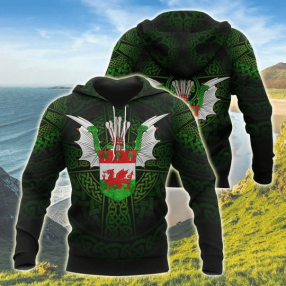 Wales Raglan Red Dragon Men And Women 3D Full Printing Hoodie Zip Hoodie Wales Raglan Red Dragon 3D Full Printing Shirt