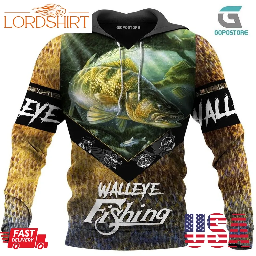 Walleye Fishing 3D Full Printing Hoodies Zip Hoodie Sweatshirt T Shirt