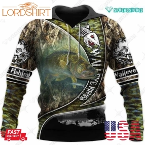 Walleye Fishing Camo 3D Hoodie For Men For Women All Over Printed Hoodie