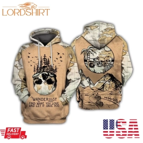 Wanderlust Skull Map Motorcycling Hoodie 3D