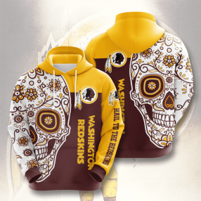 Washington Redskins Sugar Skull Men And Women 3D Full Printing Hoodie Washington Redskins 3D Full Printing Shirt