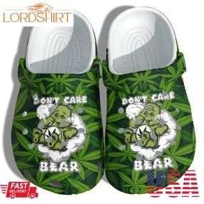 Weed Bear Funny High Smoke Shoes   Do Not Care Anything Crocs Clogs Hippie For Men Women   Cr Bear013