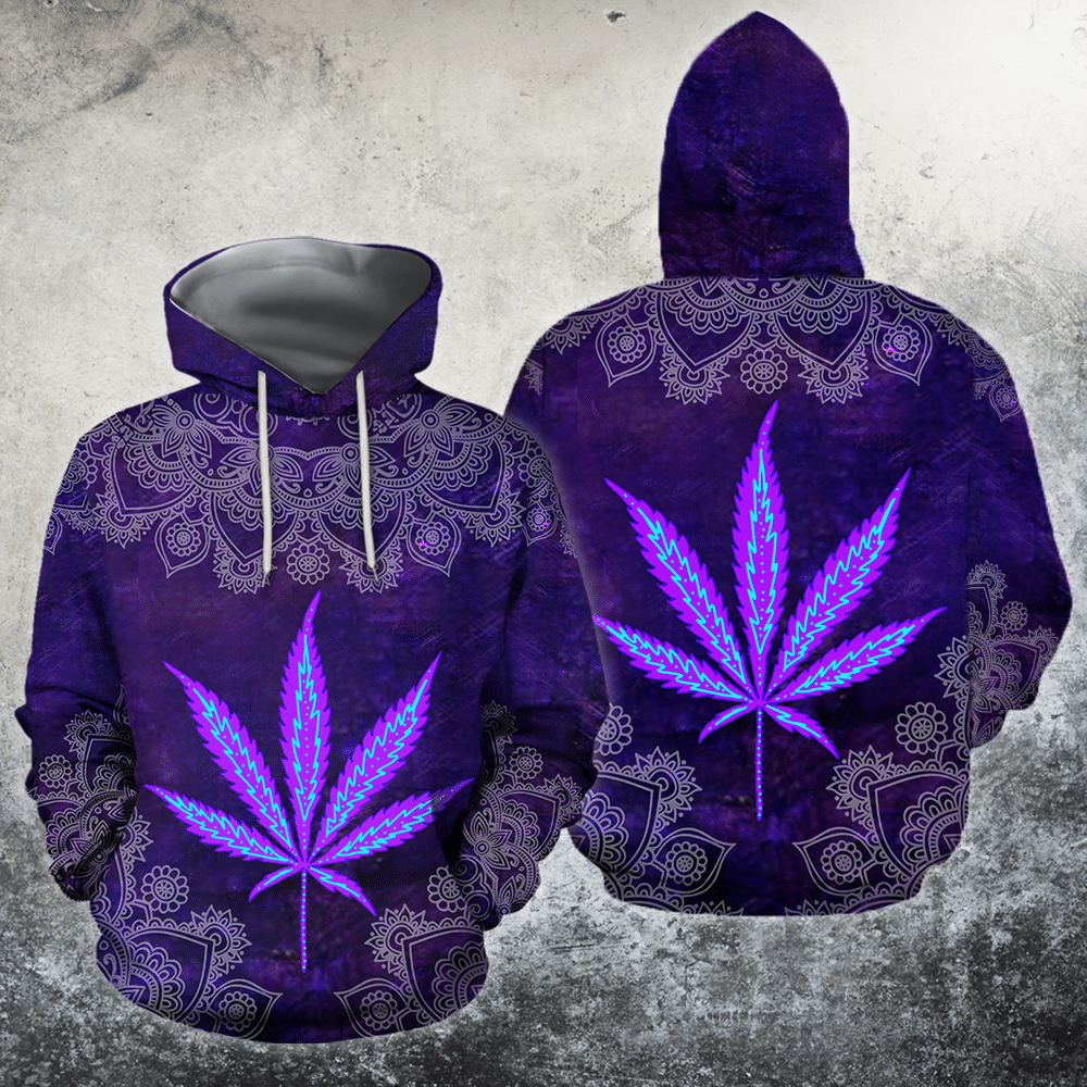 Weed Hippie Purple 3D Hoodie For Men For Women All Over Printed Hoodie