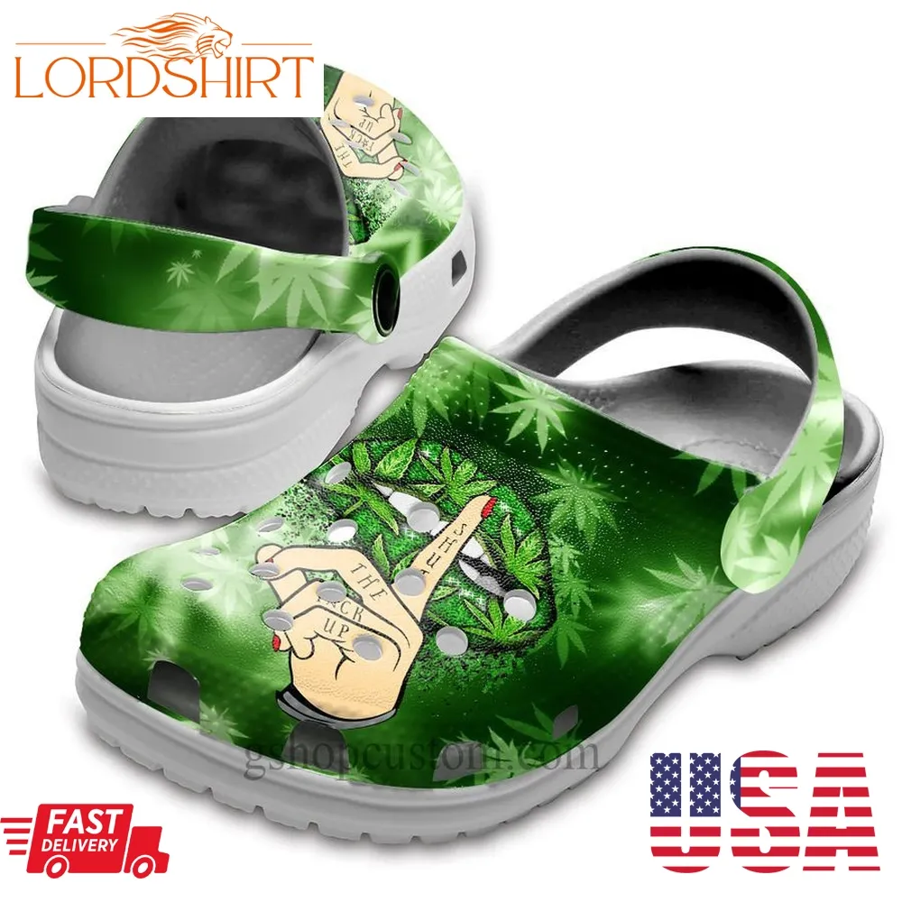 Weed Lip Funy Croc Shoes For Women   Funny Lipstick Weed Shut Up Crocs Clogs Hippie Gift Girl Mothers Day    Cr Wl013