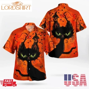 Weird Black Cat At Night Spooky 3D Hawaii Shirt, All Over Print, 3D Tshirt, Hoodie, Sweatshirt, Long Sleeve, Aop Shirt, Personalized Shirt