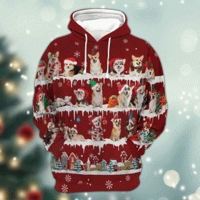 Welsh Corgi Snow Christmas 3D Hoodie