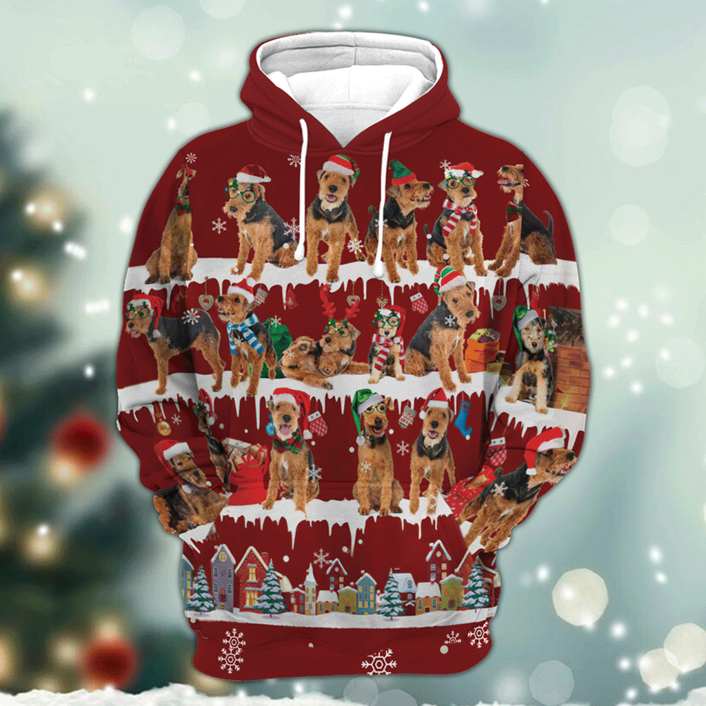 Welsh Terrier Snow Christmas 3D Hoodie