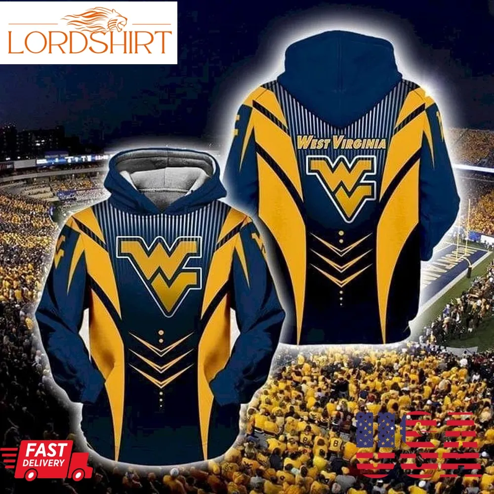 West Virginia Mountaineers For Fan Pullover And Zippered Hoodies Custom 3D Graphic Printed 3D Hoodie All Over Print Hoodie For Men For Women