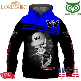 Western Star Trucks Skull Cobalt 3D Full Printing Hawaiian Shirt Tshirt Hoodie