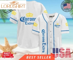 White Corona Extra Beer Baseball Jersey, Halloween Shirt, Hawaii Holiday Beach Flamingo Stag Brewery Summer