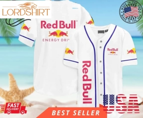 White Redbull Energy Drink Baseball Jersey, Halloween Shirt, Hawaii Holiday Beach Flamingo Stag Brewery Summer