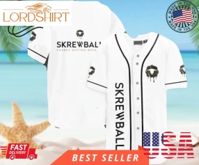 White Skrewball Whiskey Baseball Jersey, Halloween Shirt, Hawaiian Shirt, Halloween Shirt, Cute Halloween Hawaiian Shirt