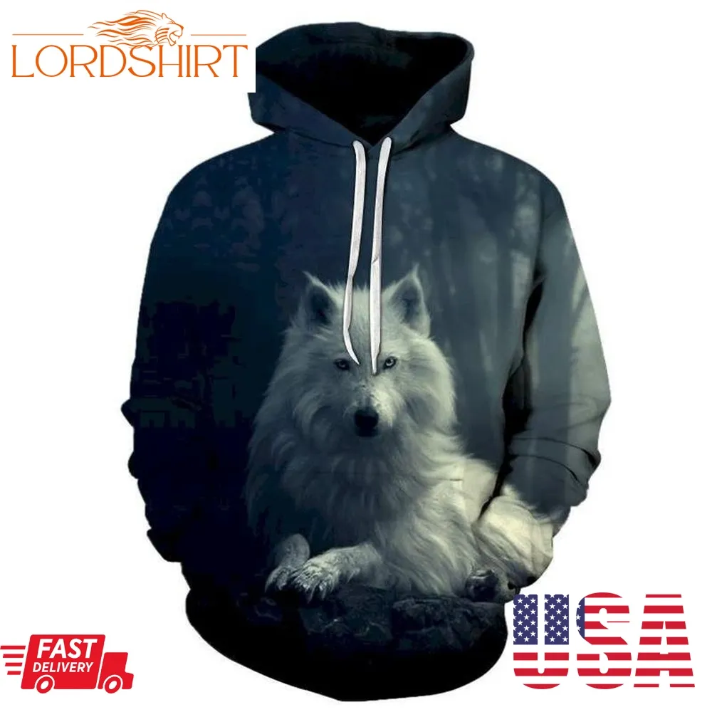 White Wolf 3D Sweatshirt Hoodie Pullover