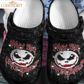 Why So Chirstmas Jack Skellington Crocs Crocband Clog Comfortable Water Shoes Halloweener