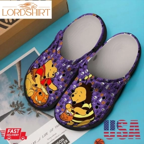 Winne The Pooh Halloween Purple Crocs Crocband Clog Comfortable Water Shoes