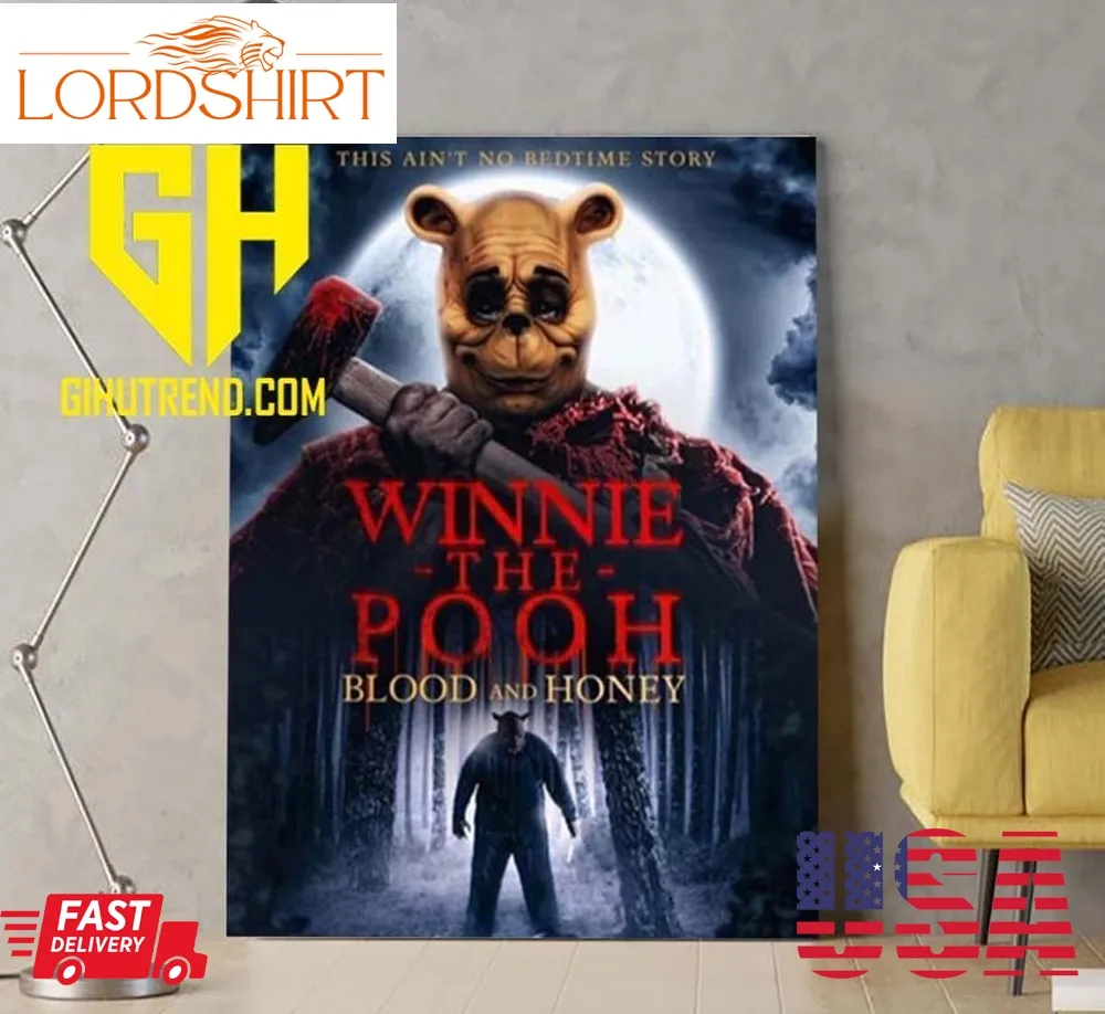 Winnie The Pooh Blood And Honey Horror Movie Poster Canvas