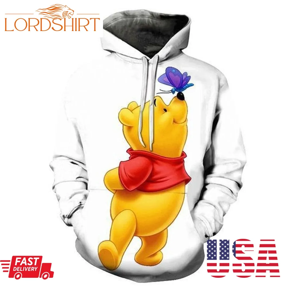 Winnie The Pooh Cartoon Pullover And Zip Pered Hoodies Custom 3D Graphic Printed 3D Hoodie All Over Print Hoodie For Men For Women