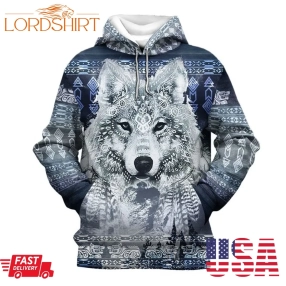 Wolf Native Pattern All Over Hoodie Ln Gift For Native America