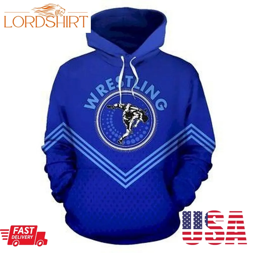 Wrestling Blue 3D Hoodie For Men For Women Wrestling All Over Printed