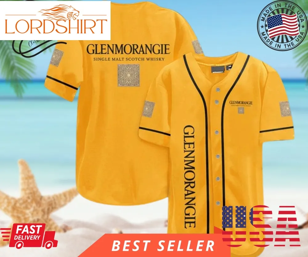 Yellow Glenmorangie Whiskey Baseball Jersey, Halloween Shirt, Hawaiian Shirt, Halloween Shirt, Cute Halloween Hawaiian Shirt