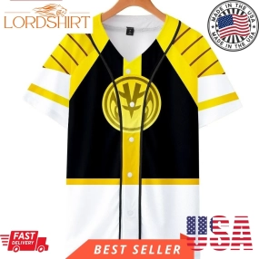 Yellow Rangers Mighty Morphin Power Rangers Halloween Baseball Jersey