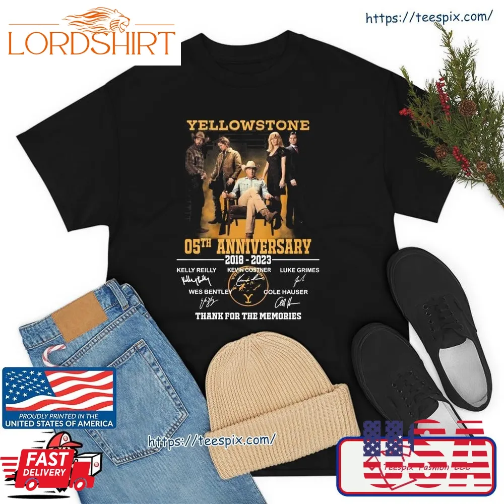 Yellowstone 05Th Anniversary 2018 2023 Signature Thank You For The Memories Shirt