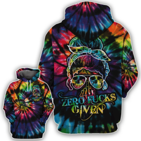 Zero Fucks Given Skull Colorful Painting Shirt