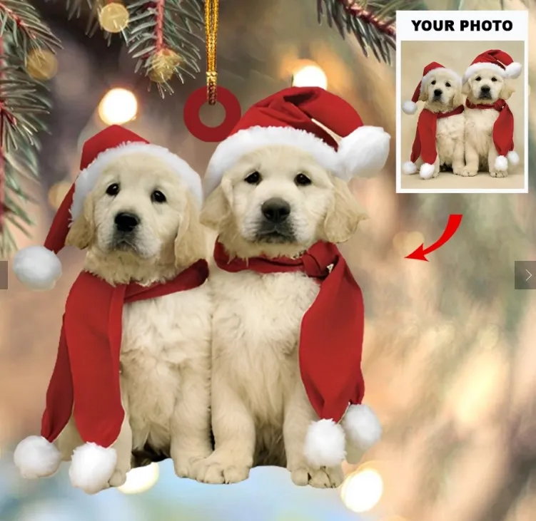 Personalized Photo Acrylic Double Sided Ornament For Dog Lovers