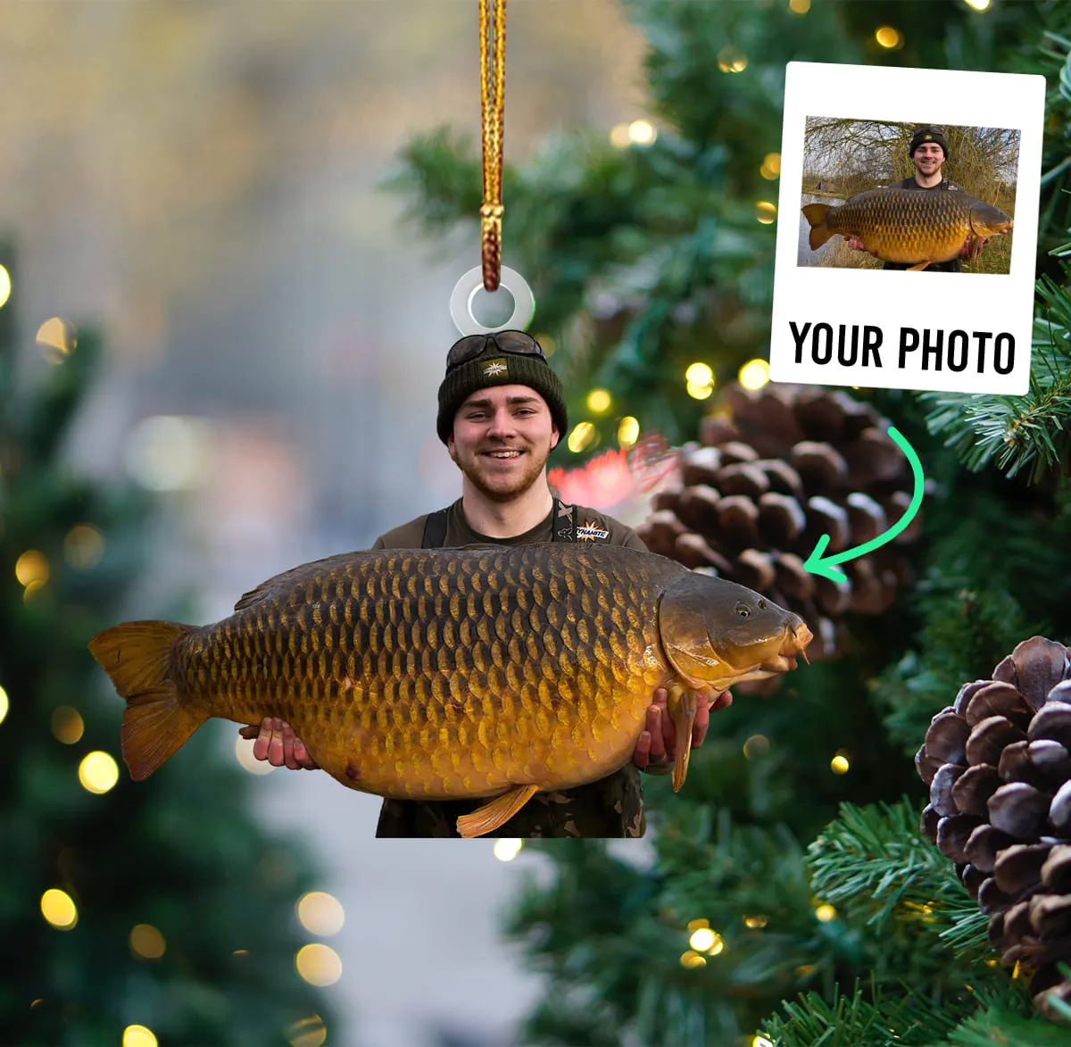 Personalized Photo Acrylic Ornament Fishing Lover's Keepsake